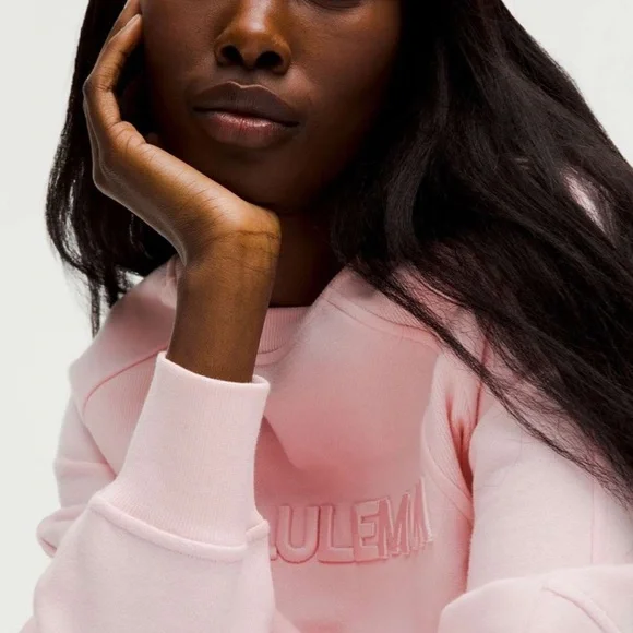 Lululemon Scuba Oversized Pullover Wordmark Strawberry Milkshake Pink XL/XXL - Picture 4 of 14